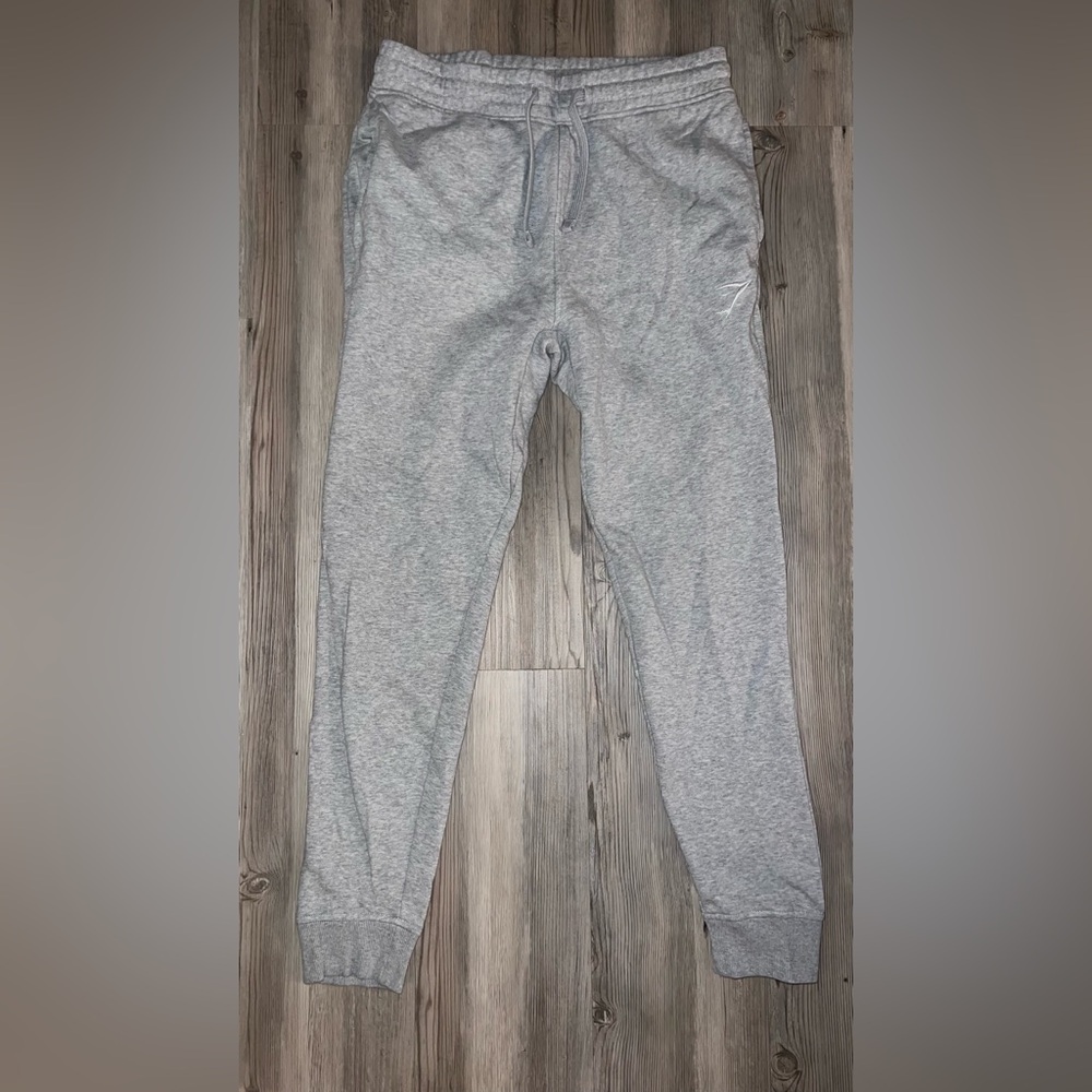 Gym Shark Sweat Pants Joggers Mens Small S Gray Athletic Workout Tapered